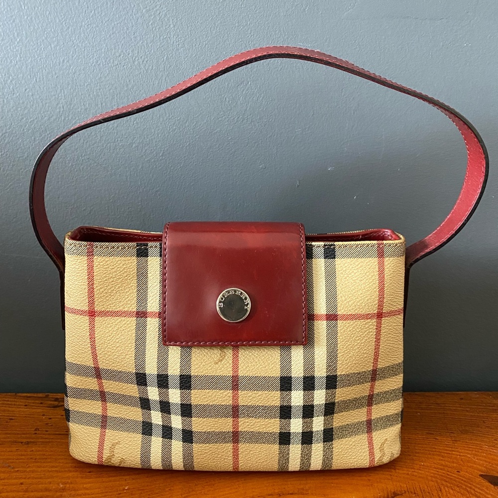 Vintage Burberry Haymarket Shoulder Bag